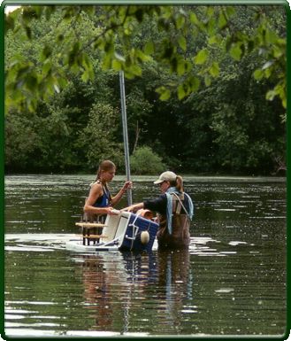 Collection of sediment samples in the Black River, a tributary of the Mississippi River near La Crosse, Wisconsin.