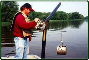 A Ponar device like the one shown here is used to collect samples of fingernail clams.