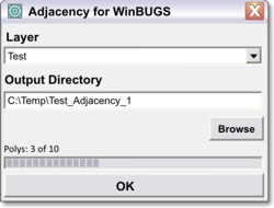 Adjacency For WinBUGS dialog