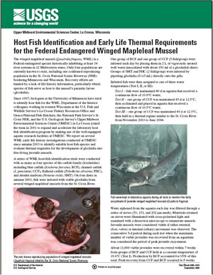 Host Fish Identification and Early Life Thermal Requirements for the Federal Endangered Winged Mapleleaf Mussel