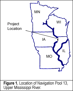 Figure 1. Location of Navigation Pool 13, Upper Mississippi River.