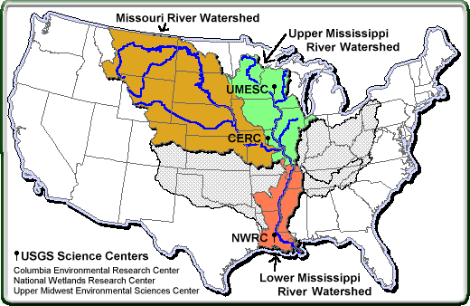 mississippi river map. Missouri and Mississippi River