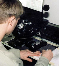 Photo interpretation using steroscope