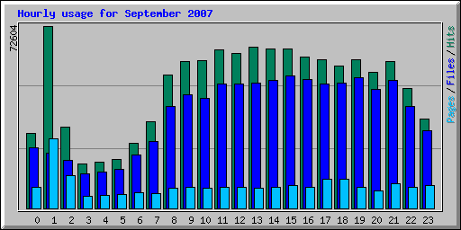 Hourly usage for September 2007