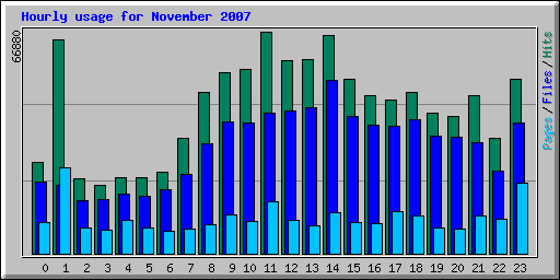 Hourly usage for November 2007