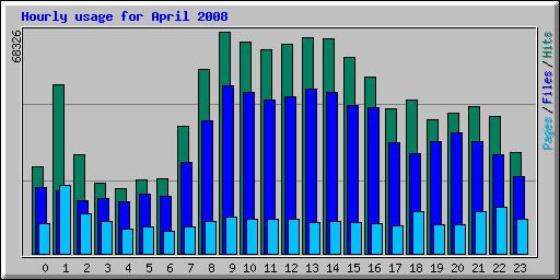 Hourly usage for April 2008
