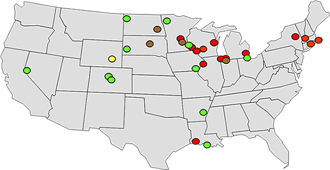 Study site locations