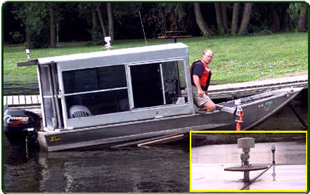 the bathymetry boat prepares to launch