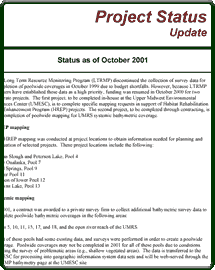 Project Status Report - October 2001