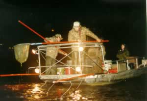 picture of night electrofishing