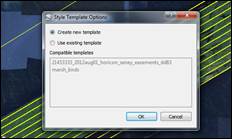 Figure 4. Once imported, the user can display data by creating a new style template or by using a previously created template.