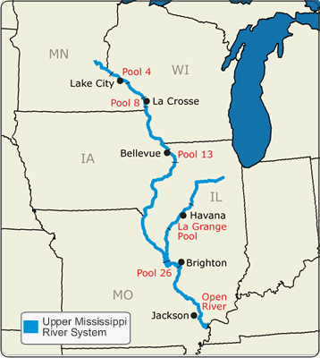 Map of Long Term Resource Monitoring Field Stations