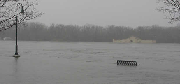 Mississippi River flooding at La Crosse Wisconsin