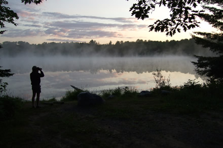 USGS scientist Kevin Kenow monitors loons on northern Wisconsin lake