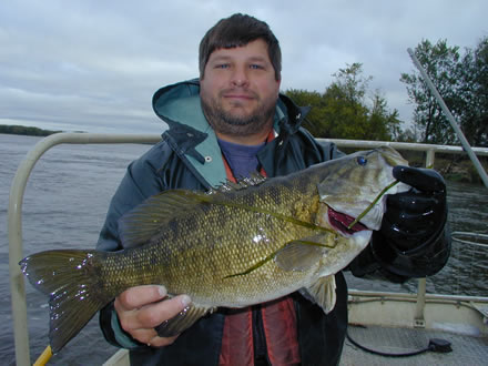 USGS scientist Jon Vallazza sampling fish on Pool 8, Upper Mississippi River