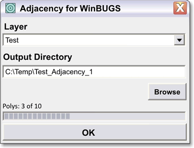 Figure 1. The Adjacency For WinBUGS dialog.