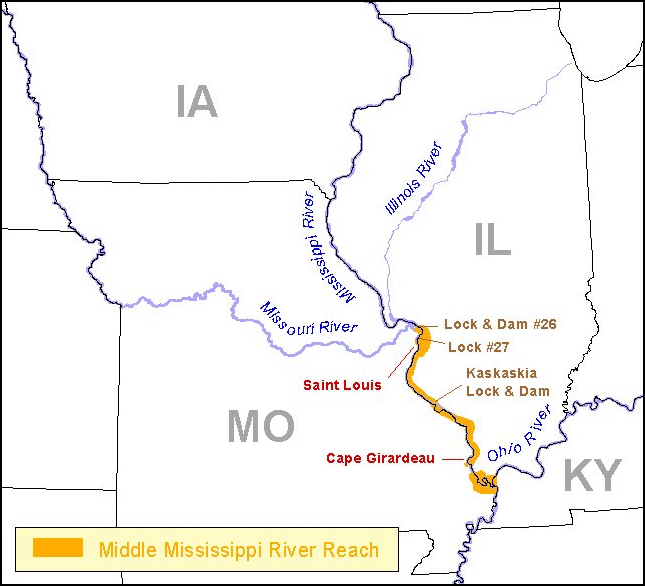 Figure 1. Location of Middle Mississippi River 