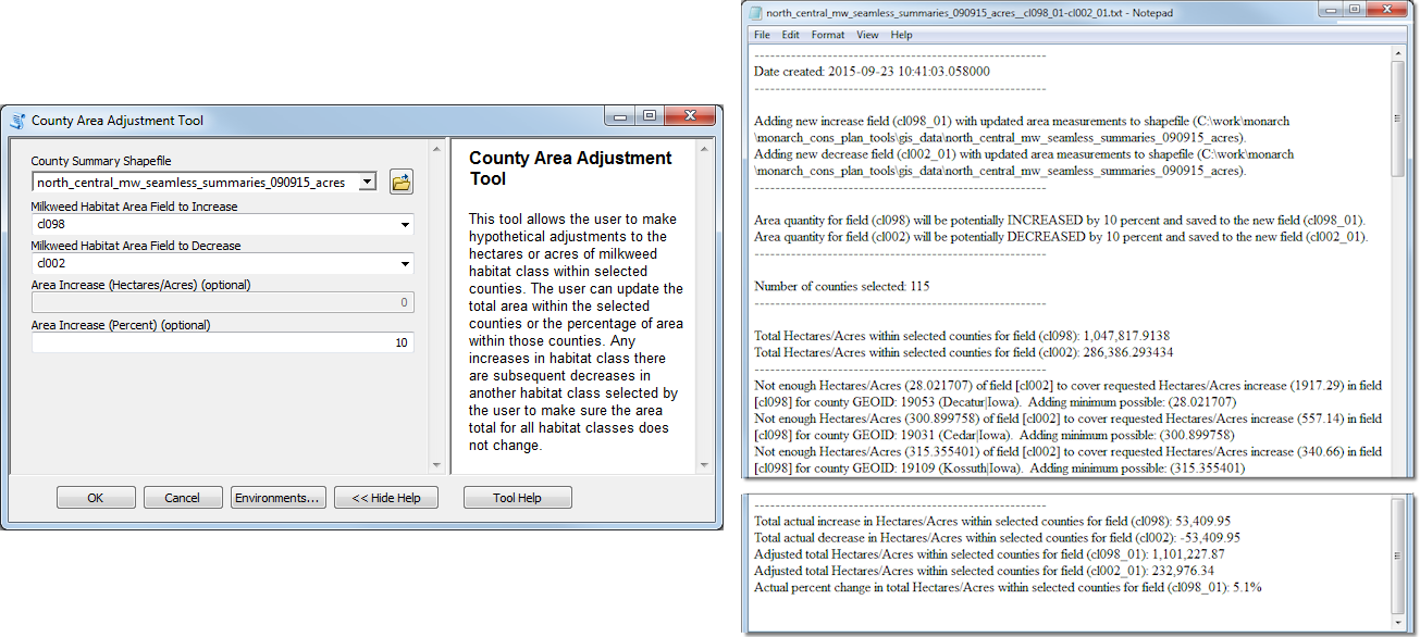 County Area Adjustment Tool