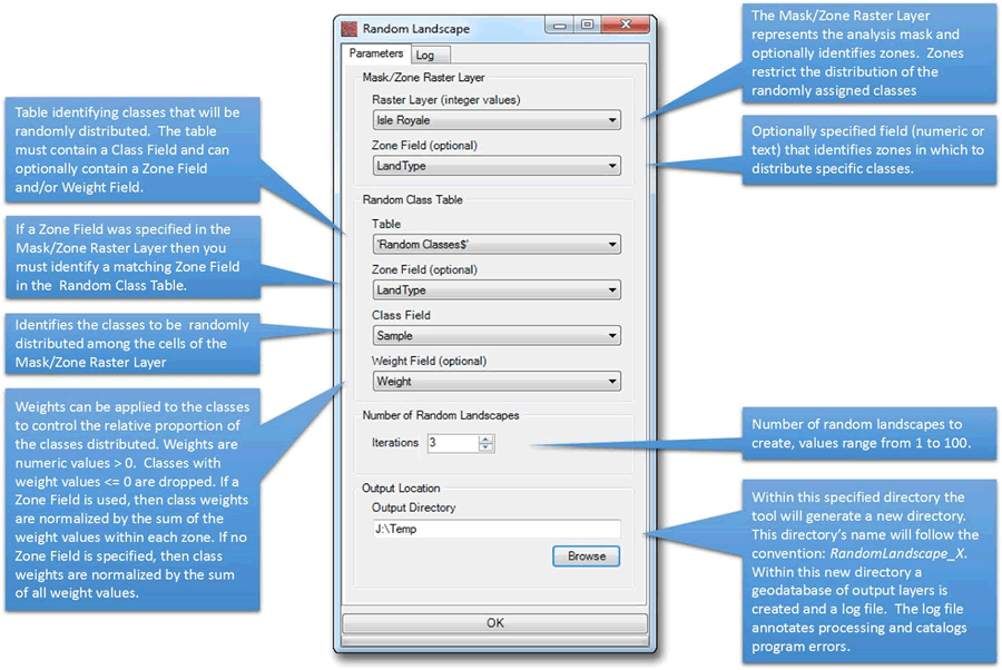 Figure 1.The Random Landscape Tool’s interface.
