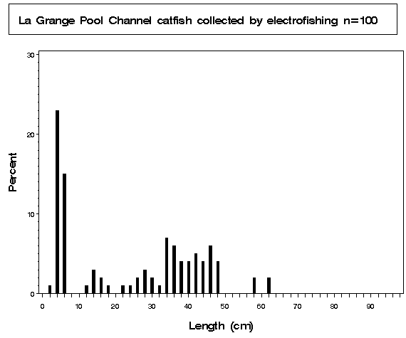 La Grange Pool Channel catfish collected by electrofishing
