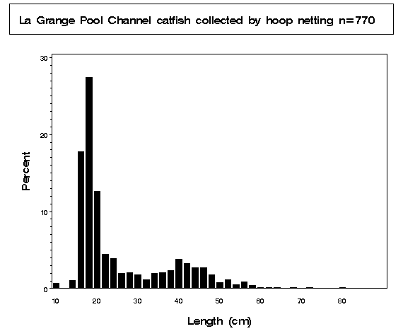 La Grange Pool Channel catfish collected by hoop netting