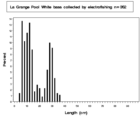 La Grange Pool White bass collected by electrofishing