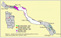 Aquatic area strata and sampling points in Pool 4