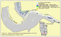 Aquatic area strata and sampling points in Pool 26