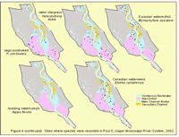 Sites where species were recorded in Pool 5