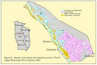 Aquatic area strata and sampling points in Pool 7