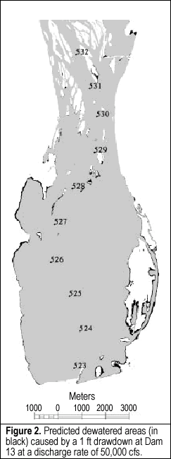 Figure 2. Predicted dewatered areas.