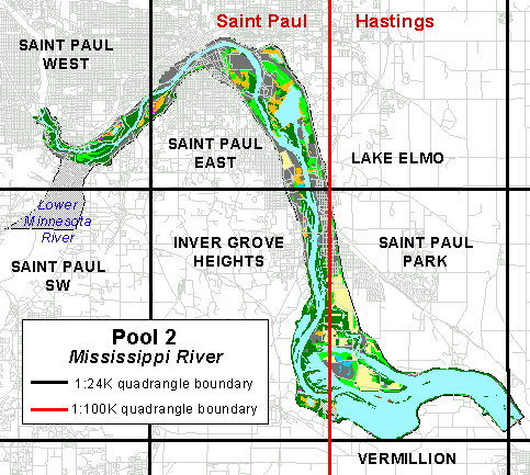 aerial photo map of St Paul, Minnesota, Aerial Archives