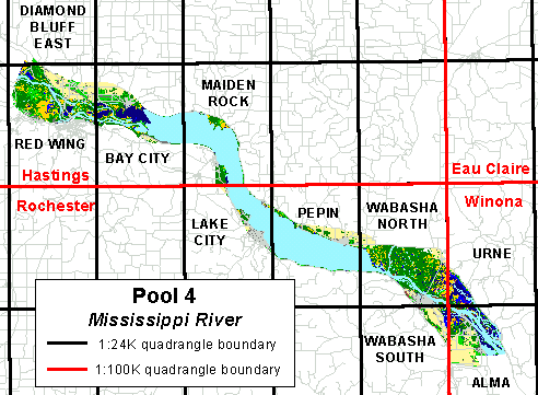 Pool 4 Fishing Hot Spots Map for the Mississippi River