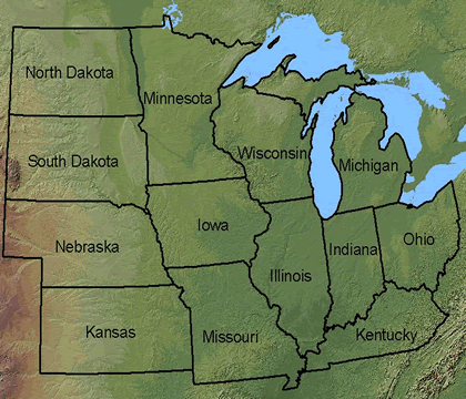 Upper Midwest (map)
