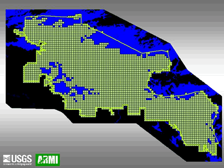 Example of fishnet with 25-ha cells