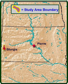 Whitewood Creek is in western South Dakota north of Sturgis. 