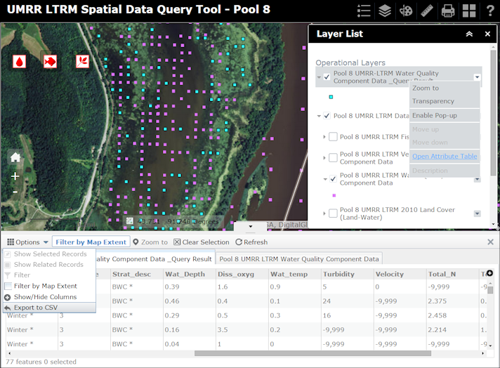 Spatial Data Query Tool Screen Shot