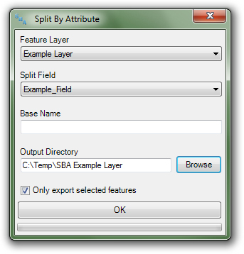 Figure 1. The Split By Attribute dialog.